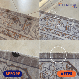 Gum removed from a rug